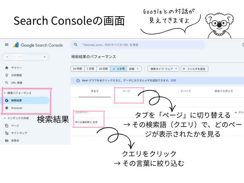 サーチコンソールの画面解説